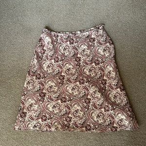 Ann Taylor 100% silk paisley mini skirt
